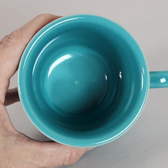 Vintage HLC Fiesta - Turquoise‎ teal Blue Coffee Cup Mug  O Ring Handle -8 Oz - Picture 6 of 6